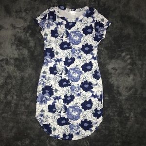 Blue and white floral dress